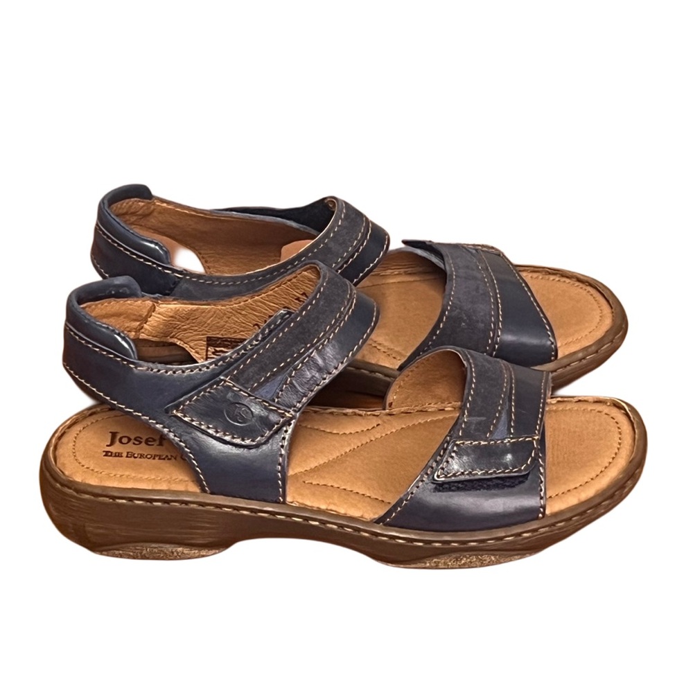 NEW JOSEF SEIBEL Debra 19 Denim Kombi Leather Sandal EU 37 US 6-6.5
